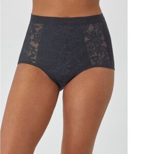 Bali Breathe Cotton Modal Lace High Rise Brief Black  Women's